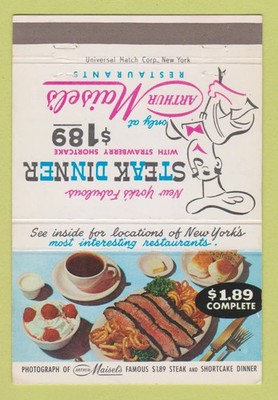 Matchbook Cover - Arthur Maisel's Restaurants New York City 40 Strike