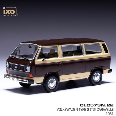 IXO 1/43 Scale - VOLKSWAGEN Type 2 (T3) Caravelle 1981 Brown & Beige CLC573N22