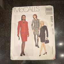 McCALL'S 8357-LADIES ZIPPERED PRINCESS SEAM JACKET or TOP-SKIRT PATTERN 4,6,8