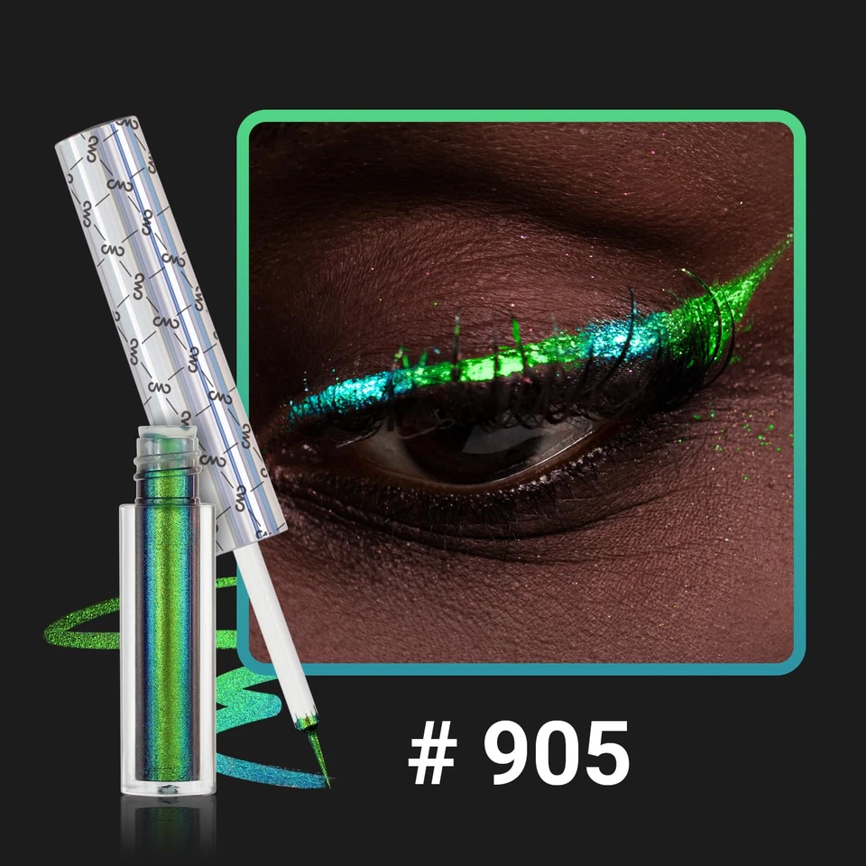 Multichrome Eyeliner Liquid Liner, Glitter Liquid Eyeliner Waterproof, Metallic - Image 2 of 4