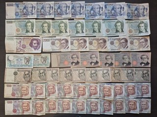 Lot of 57 Italy Old Banknotes F XF