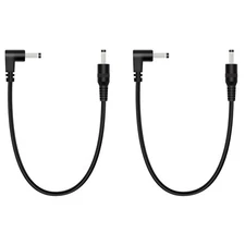 2 Pack 1 ft 3.5mm x 1.35mm Male to Male 90 Degree Right Angle DC Power Adapte...