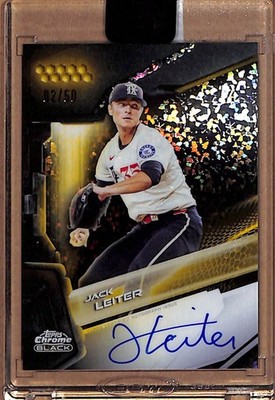 2026 Topps Chrome Black - Jack Leiter #CBA-JLE Gold Mini Diamond Auto /50
