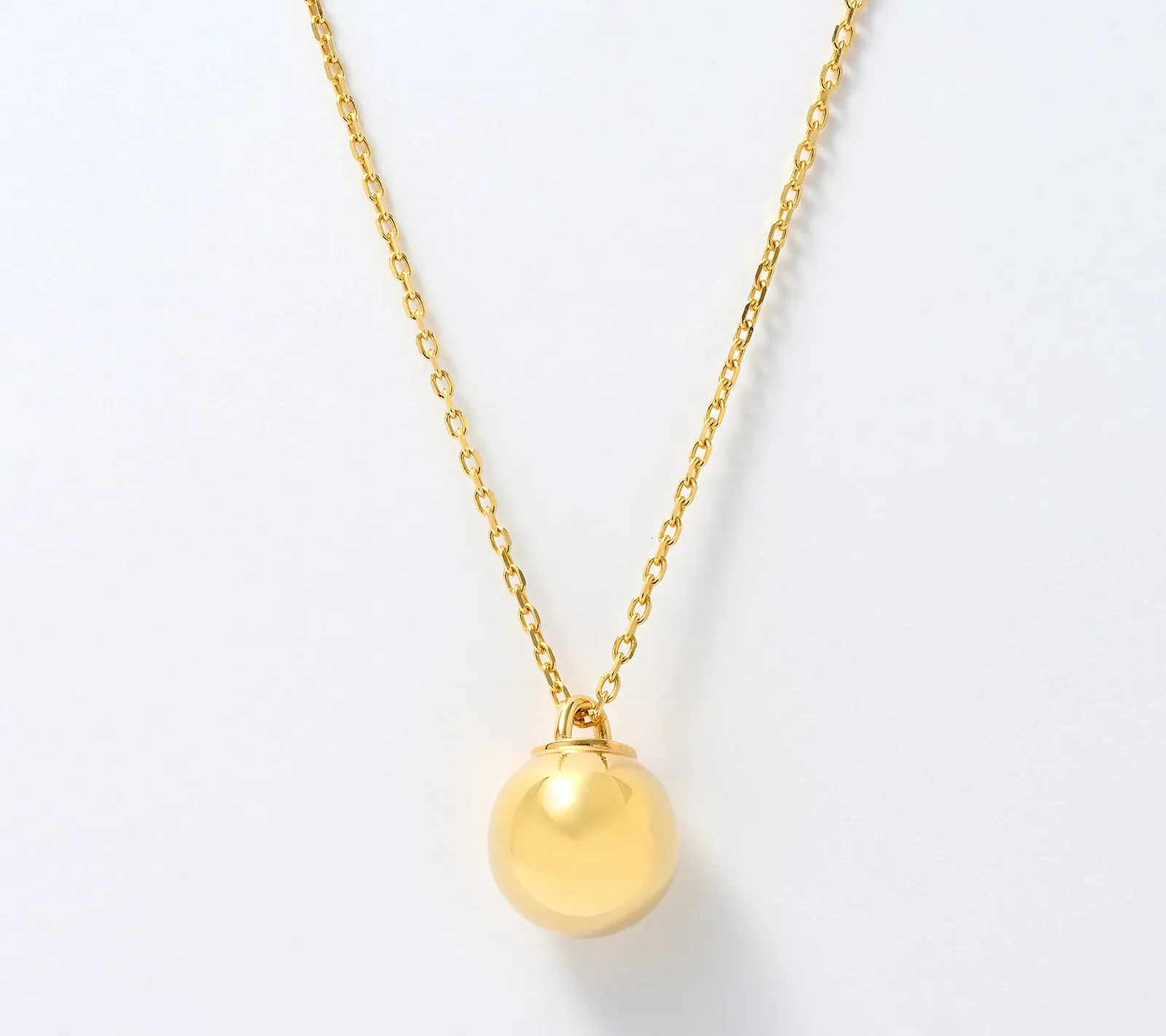 "UltraFine 950 Silver Beaded Chain 30\" Gold Clad Necklace"