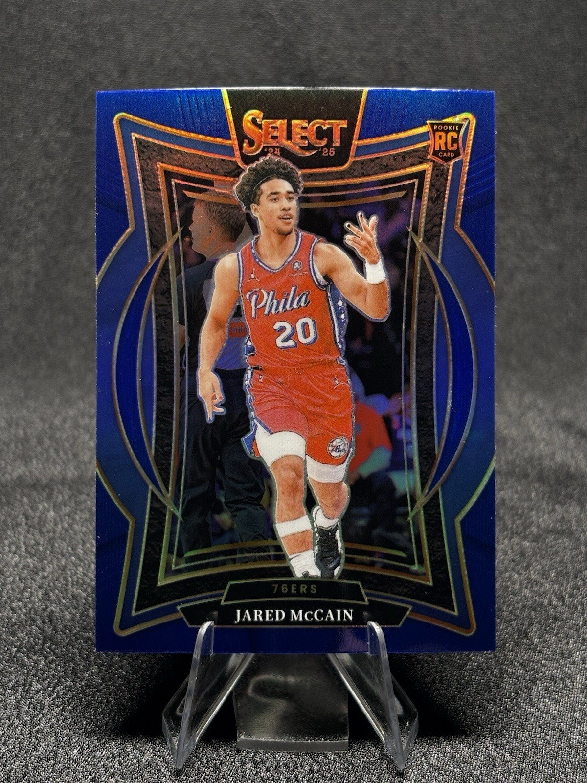 2024 Panini Select #82 Jared McCain Blue Prizm (RC) 76ers