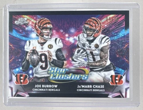 Joe Burrow Ja'Marr Chase 2025 Topps Cosmic Chrome Black Star Clusters /10