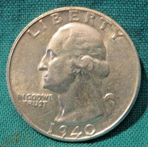 1940-S Washington 90% Silver 25c-Low Mintage-High Luster-Sharp Details-AU-#417