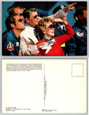 Ronald & Nancy Reagan Space Shuttle Columbia Landing Edwards AFB 1982 Postcard