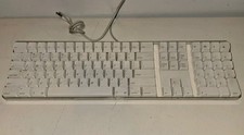 Apple A1048 White USB Keyboard Pro Wired Tested Working Dual USB