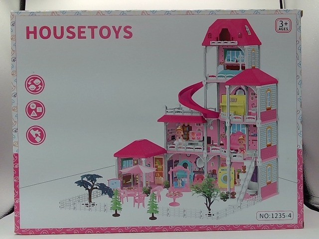Pink Villa Playset For Girls Ages 3-7, 4-Story 10-Room House