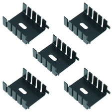 5x TO220 Black Anodized Heatsink with Lugs