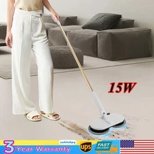 Cordless Electric Mop Spin Mops Floor Cleaning Dual Spinning Scrubber 4 Pads