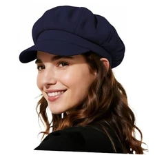 Newsboy Hats for Women Winter Beret Hat Classic Newsboy One Size A Navy Blue