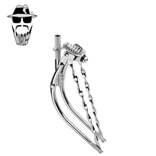 Original Lowrider 26" Bent 1" Chrome Suspension Retro Fork w/Flat Twisted Bars.
