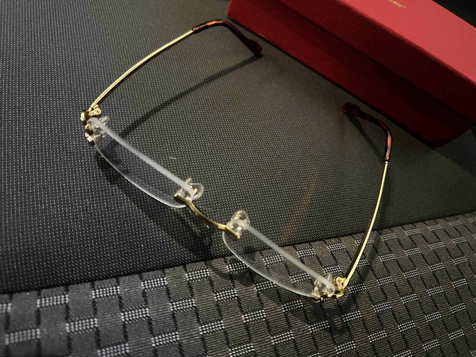 Cartier C Decor Rimless Gold Unisex Optical Glasses-image