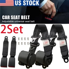 Adjustable 3 Point Seat Belts, Universal Car Retractable Seat Belt Lap Shoulder
