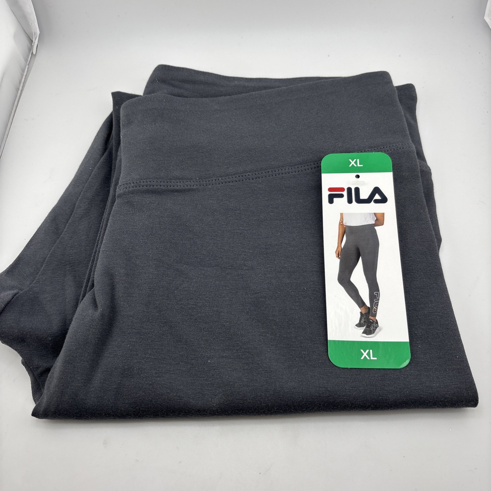 Leggings donna Fila misto cotone vita alta ebano taglia XL nuovi con etichetta