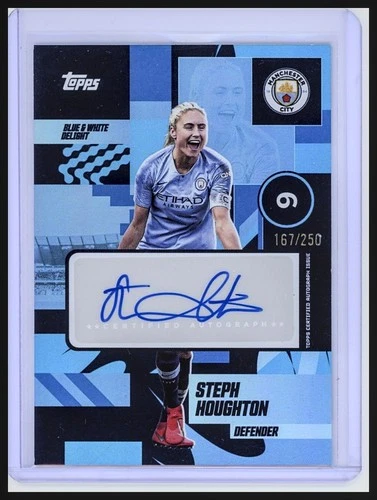2024-25 Topps Manchester City Team Set Steph Houghton Blue and White Auto /250