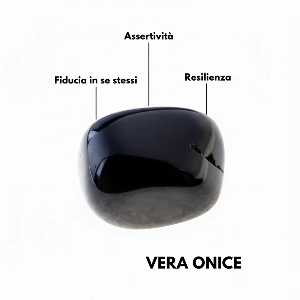 Bracciale Nero Pietre dure Onice e Perle in Acciaio inox braccialetto Uomo Donna - Immagine 2 di 4