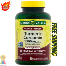 Spring Valley Ultra Strength Turmeric Curcumin Dietary Supplement- 1,500 mg- 90