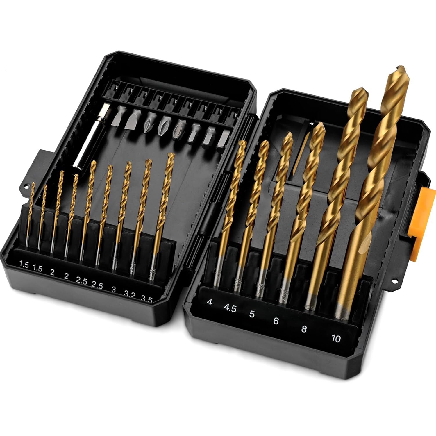 Drill & Hex Shank Screwdriver Bit Set Includes Case Hi-Spec 24pc Good Gift
