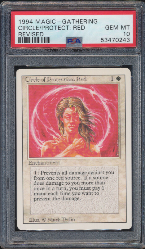 1994 MTG Magic The Gathering Revised Circle of Protection Red PSA