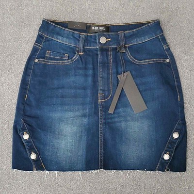   C'EST TOI Black Label Cut Off Frayed Hem Denim Jean Mini Skirt SIZE: S