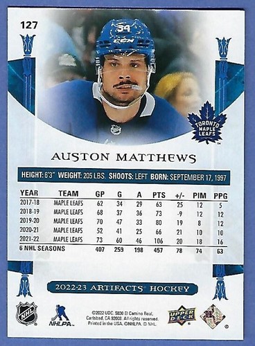 2022-23 Upper Deck Artefatti AUSTON MATTHEWS #127 Rosa Parallelo /35 SSP Toronto! - Foto 2 di 2
