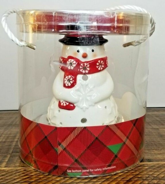 Yankee Candle Sparkling Cinnamon Snowman Tea Light Holder 4 Candles Included for sale online eBay