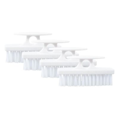 Superio Nail Brush for Cleaning Fingernails, Nail Scrubber Brush (4, White)