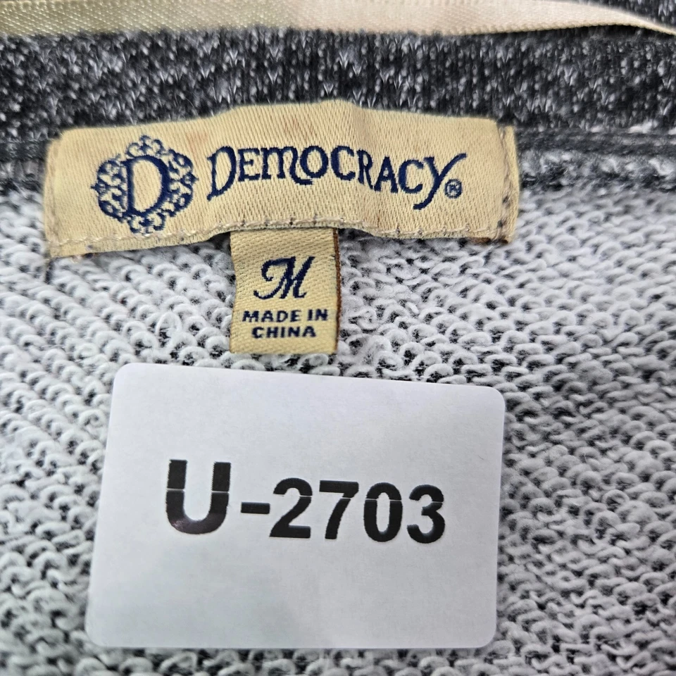 Sudadera Democracy Mujer Gris Medio Leopardo Volantes Manga Pullover Cuello Redondo Foto 2 de 4