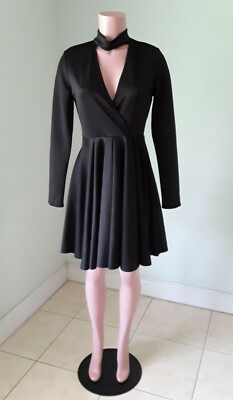 Eien Women's Black Empire Waist Boat Neck Midi Dress Size Large (RUNS  SMALL) | eBay