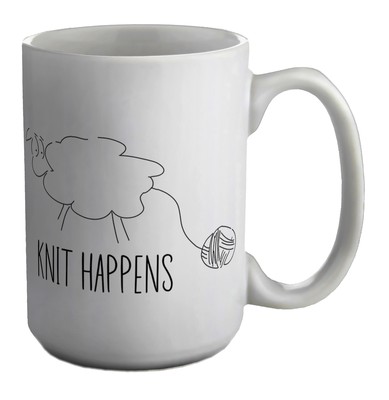 Lustige Strick Happens Tasse Schaf mit Wolle Garn 15 Unzen große Tasse Geschenk
