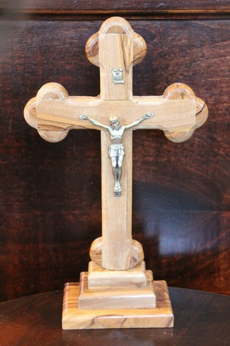 Handmade Olive Wood Budded Cross 