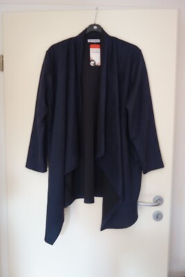 MAGNA Zipfel Jacke Wildlederoptik 44 46 NEU dunkel blau weich