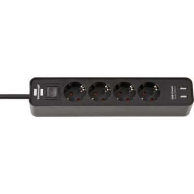 Brennenstuhl Ecolor Steckdosenleiste mit Schalter & USB 4-fach 1,5m