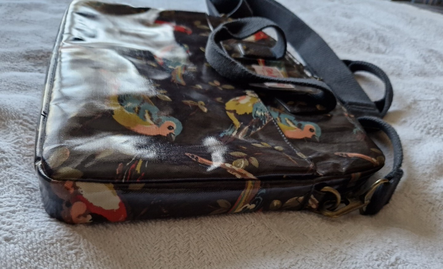 Black With Bird Design 15.5 inch Laptop Bag Shoulder Bag By Cath