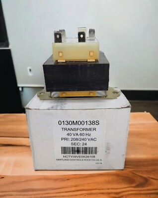 Goodman-Amana Transformer 40 VA 60 Hz PRI 208240 VAC SEC24 0130M00138S