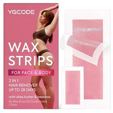 Wax Strips for Hair Removal, Waxing for Women 60 Counts- 40 Body & 20 Facial...