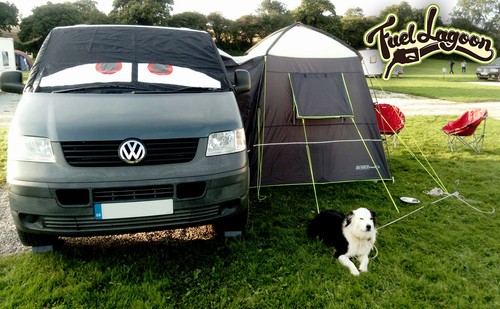 VW T5 Screen Cover Black Out Blind Curtain Window Wrap Red Eyes Sun Shade - Picture 3 of 9