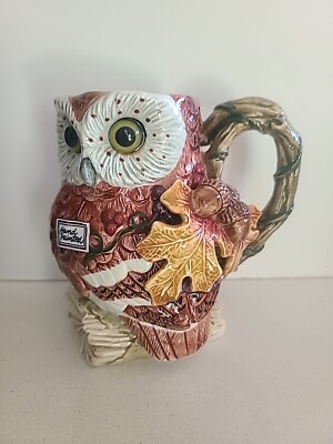 Vintage 1994 Fitz And Floyd Autumn Woods Figural Mugs HTF 5'' Owl Fall Acorn
