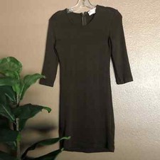 Philosophy Brown 3/4 Sleeve Bodycon Dress Small