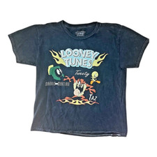 Vintage Looney Tunes Youth T-Shirt Daffy Bugs Bunny Taz Tweety Marvin Size 9/10
