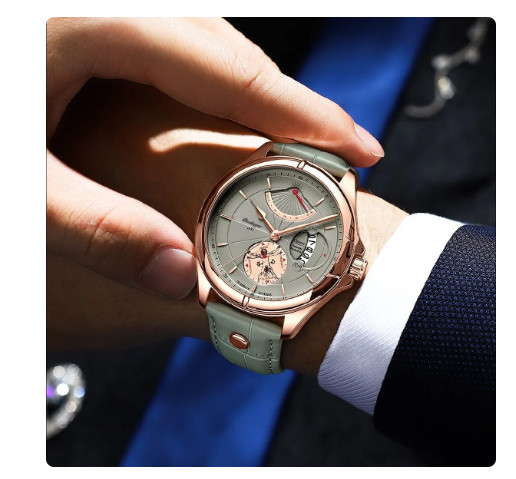 Montre POEDAGAR étanche pour homme avec cadran chronographe au design épuré classique