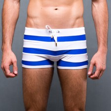 Men's Lightweight Swim Shorts Comfortable Casual Striped Swim Trunks Swimsuits