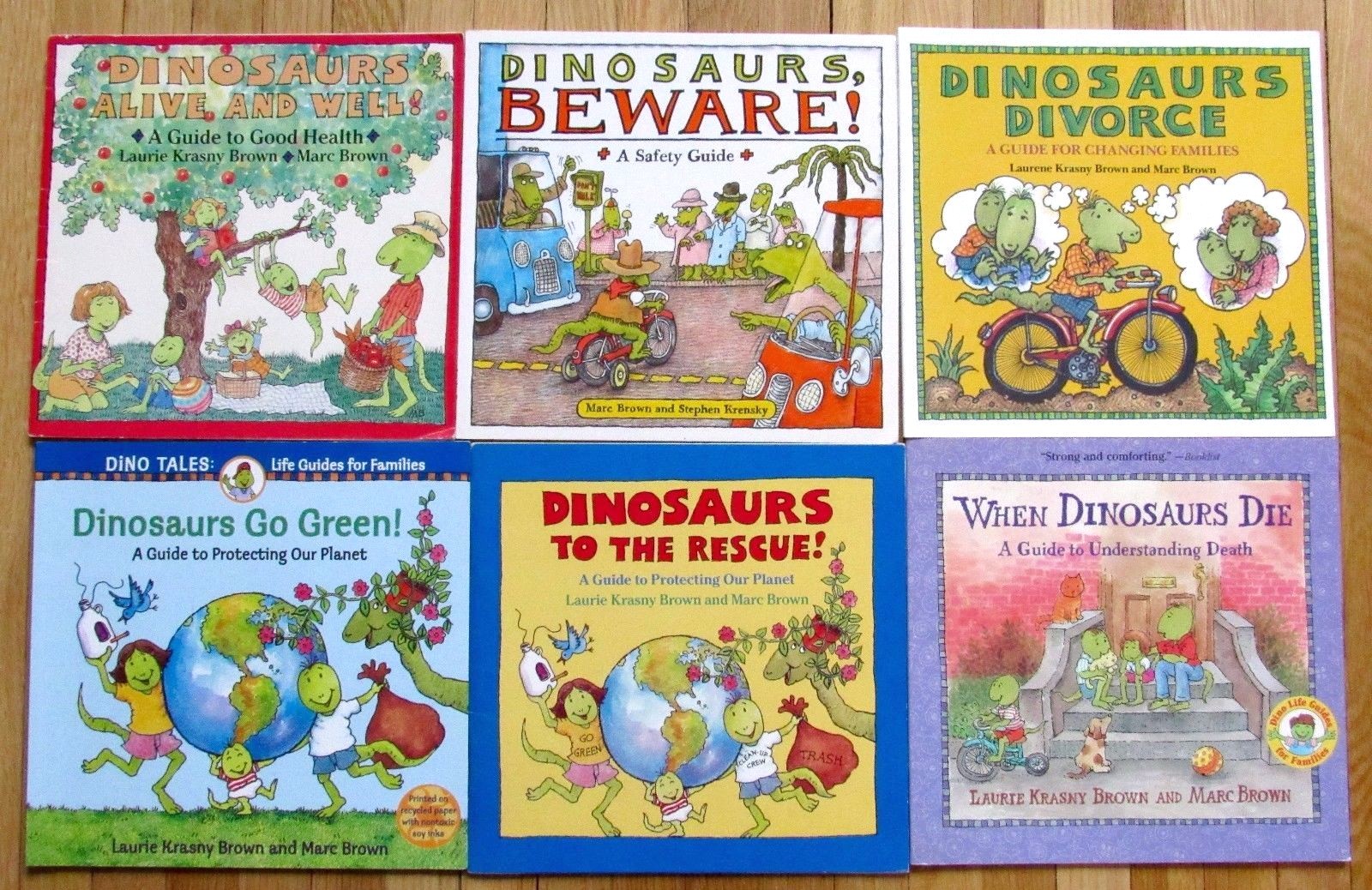 Lot 6 DINOSAURS DIVORCE, DIE, RESCUE, ALIVE, BEWARE GO GREEN