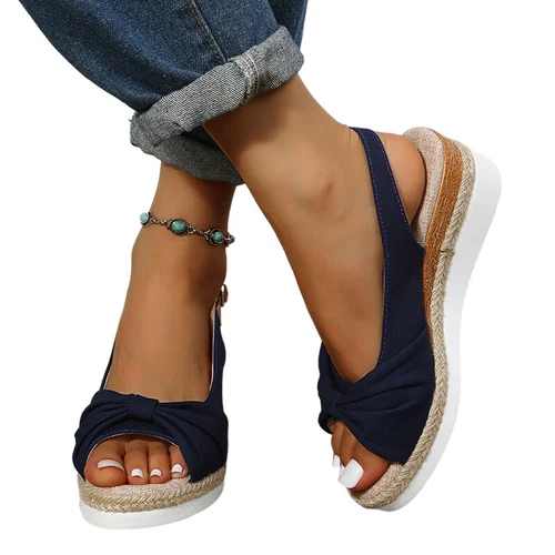 Womens Wedge Sandals Platform Espadrilles Sandal Summer Beach Anti Slip Shoes - Picture 6 of 56