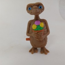 Vintage E.T. Extra-Terrestrial with Flowers Wind-Up Action Figure Toy 1982