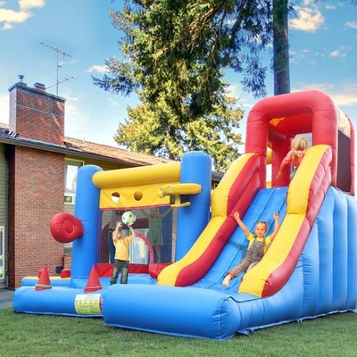 16.2FT Giant Commercial PVC Inflatable Bounce House Slide Golf Game for 6-8 Kids