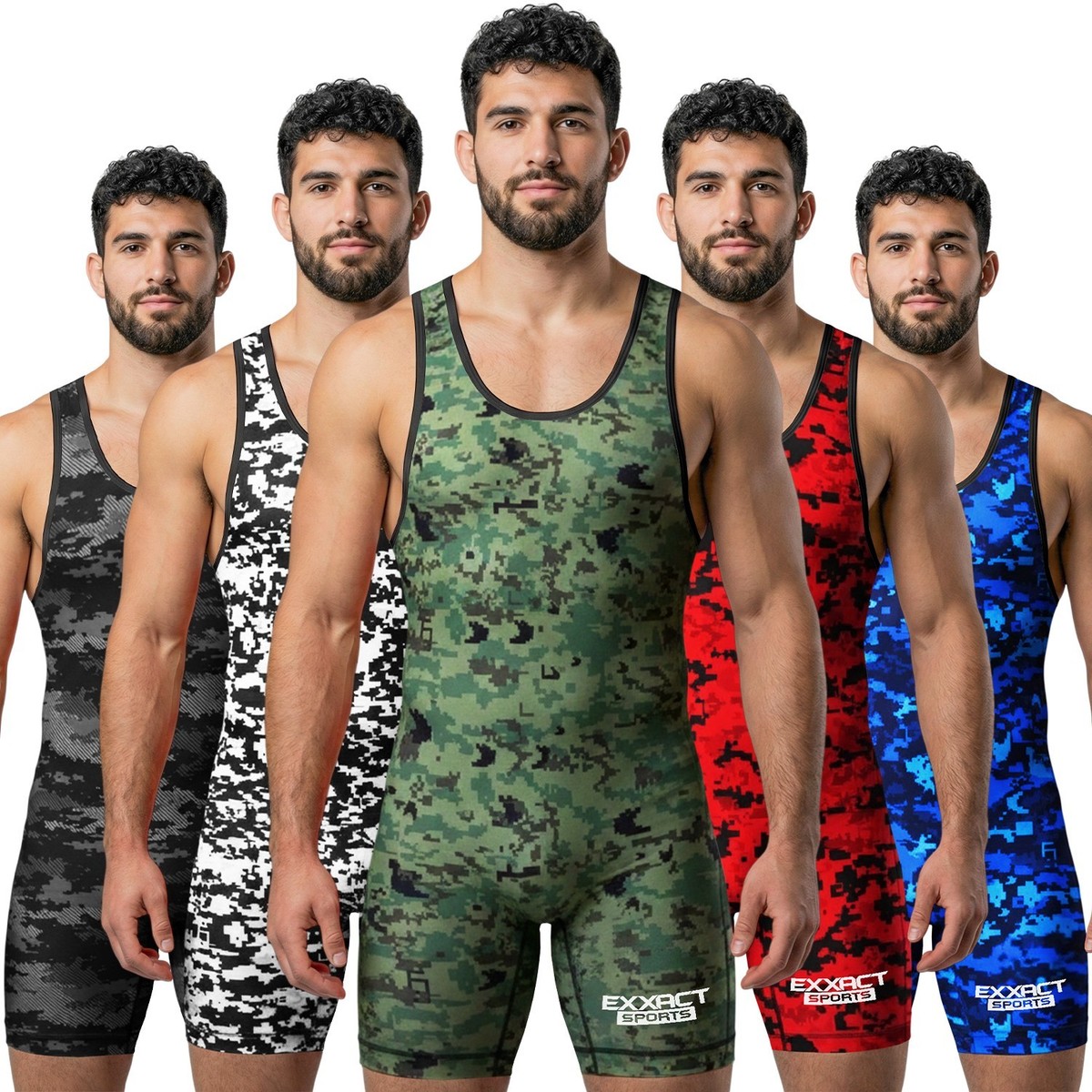 ウエイトトレーニング EGDE VLW CAMO SINGLET L-XL Jangle Exxact Sports Digital Camouflage Men's Wrestling Singlets